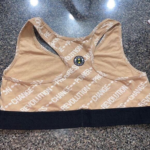 Cross Colours Tan Printed Racerback Bra Bralette XL - Picture 5 of 5